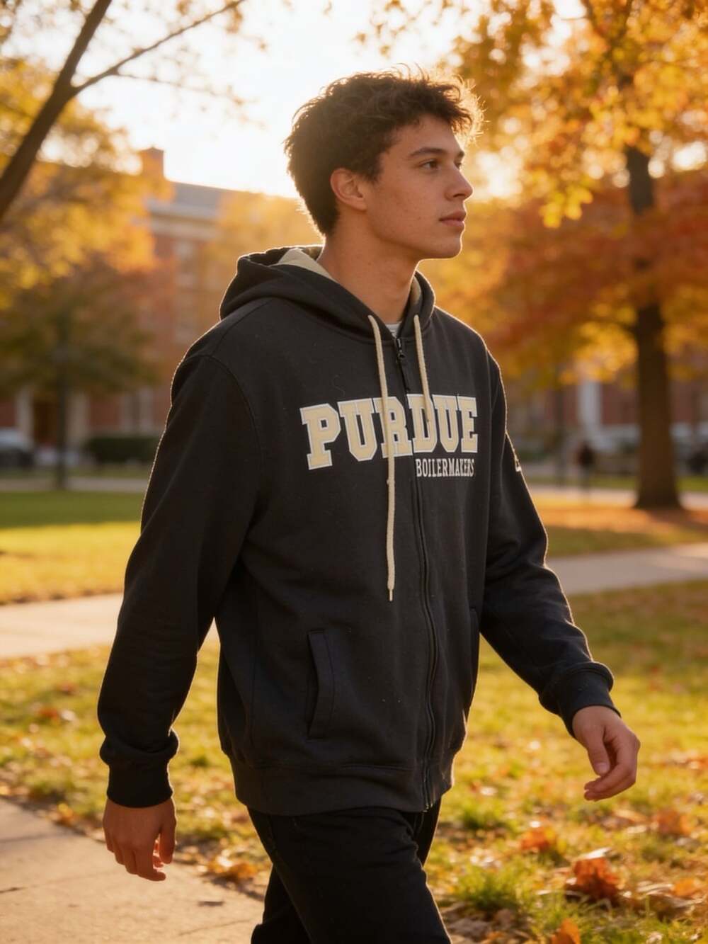 Stadium Athletics Purdue Boilermakers Size L Black Zip Hoodie
